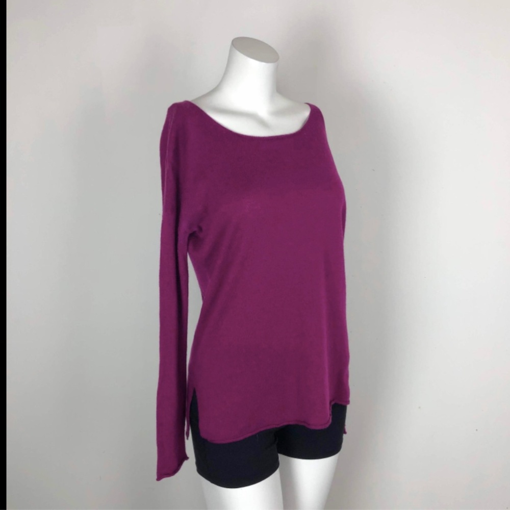 Vince Wool Cashmere Fuchsia Pink Boatneck Sweater - Picture 1 of 6